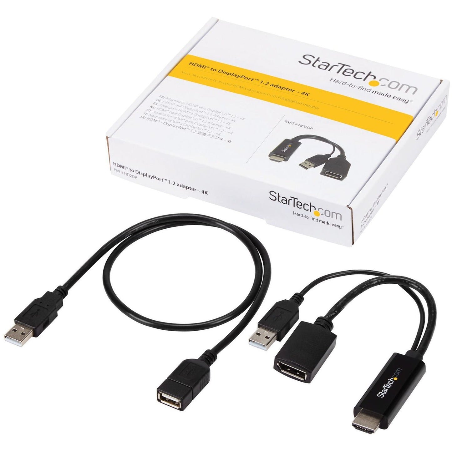 StarTech.com HDMI to DisplayPort Adapter - 4K 30Hz - HDMI to DisplayPort Converter - Compact HDMI to DP Adapter - USB-Powered