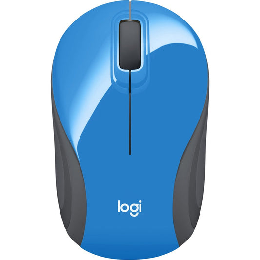 Logitech Wireless Mini Mouse M187 Ultra Portable 2.4 GHz with USB Receiver 1000 DPI Optical Tracking 3-Buttons PC / Mac / Laptop - Blue