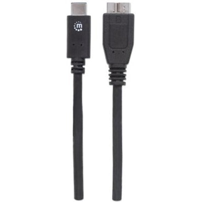 Manhattan SuperSpeed+ USB 3.1 Gen2 Type-C Male to Micro-B SuperSpeed Male Device Cable 10 Gbps 3 ft Black