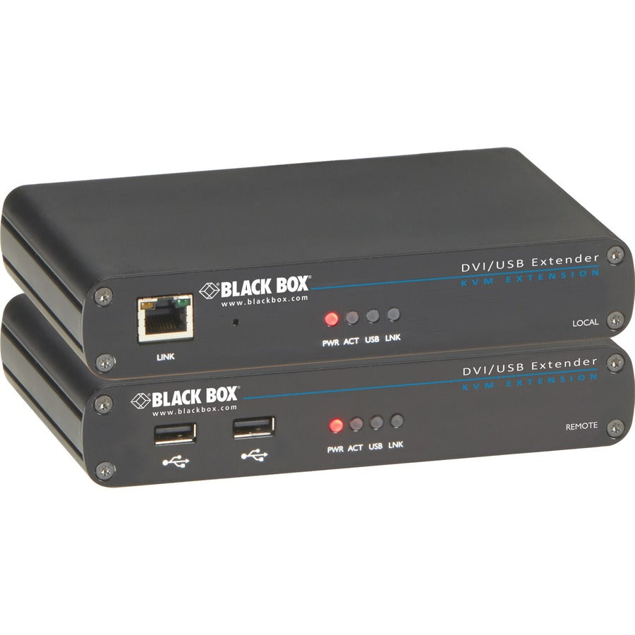 Black Box LRX Series KVM Extender - DVI-D USB 2.0 RS232 Audio Single-Access CATx