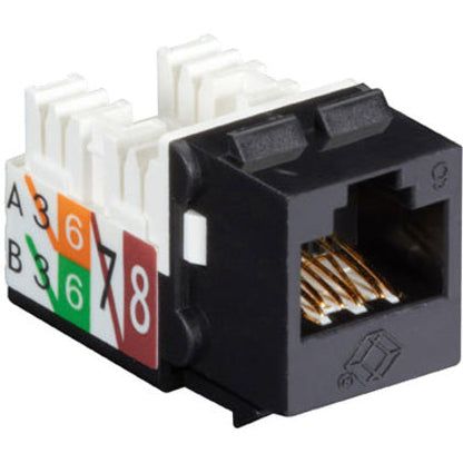 Black Box GigaTrue2 CAT6 Keystone Jack - Unshielded 110 Punchdown Type TAA Black
