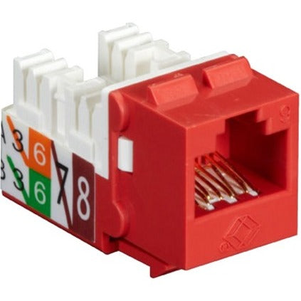 Black Box GigaTrue2 CAT6 Keystone Jack - Unshielded 110 Punchdown Type TAA Red 25-Pack