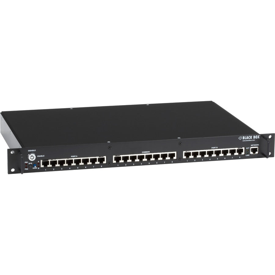 Black Box Rackmount Gang Switch - 19"  1U (8) RJ-45 A/B (All Pins)