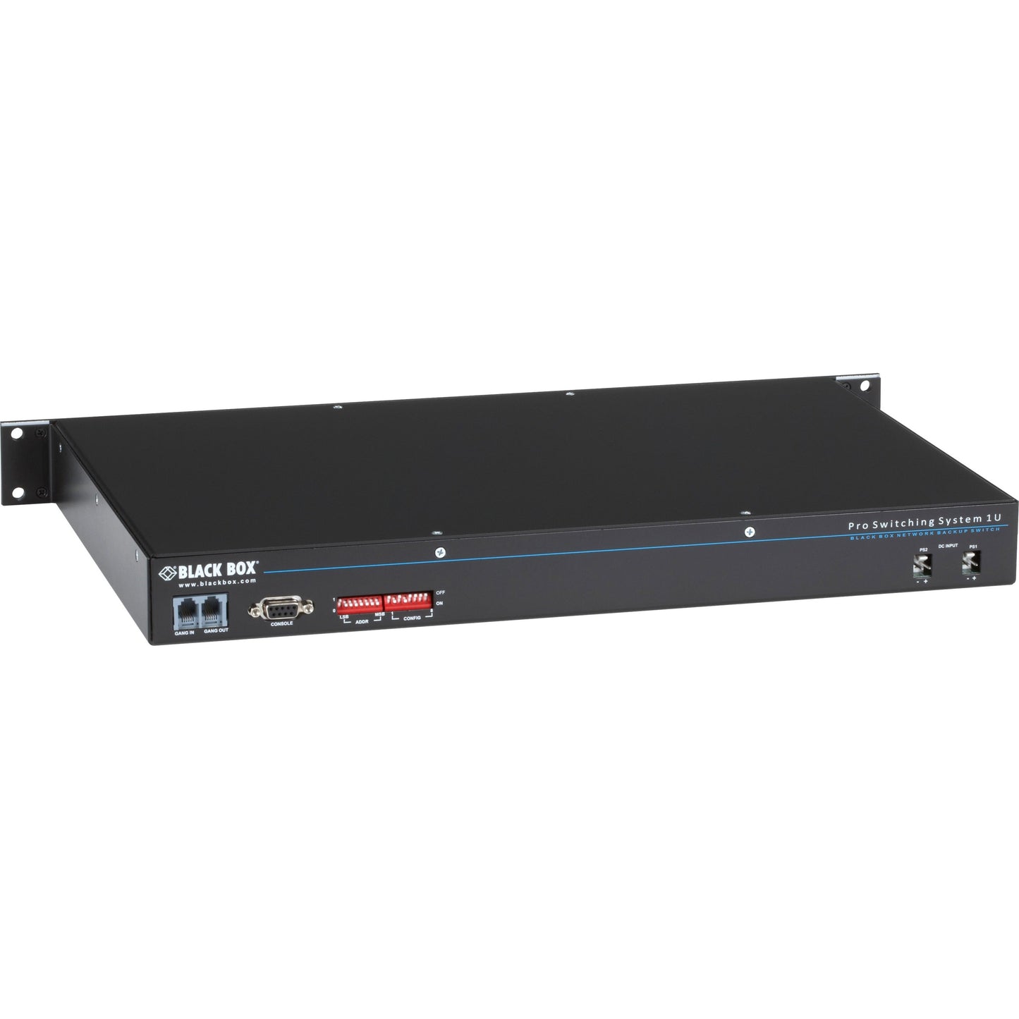 Black Box Rackmount Gang Switch - 19"  1U (8) RJ-45 A/B (All Pins) Network Manageable