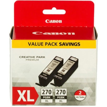 Canon PGI-270 XL Original Inkjet Ink Cartridge - Pigment Black - 2 / Pack