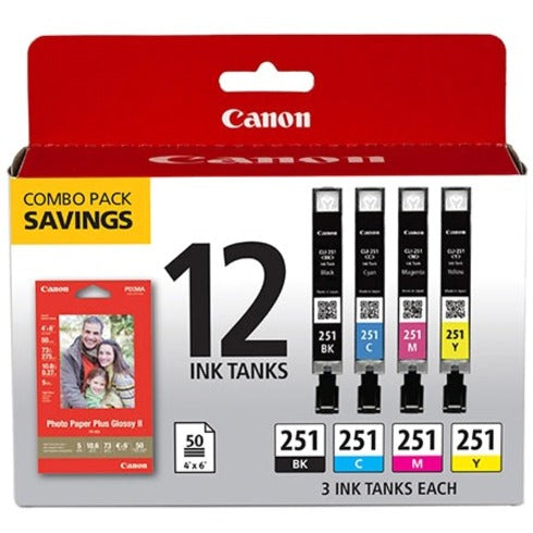 Canon Original Inkjet Ink Cartridge - Cyan Magenta Yellow Black - 12 / Pack