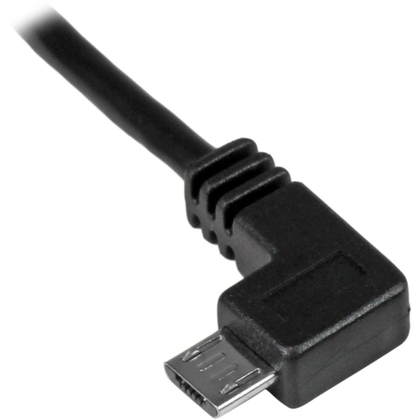 StarTech.com 2m 6 ft Left Angle Micro-USB Charge-and-Sync Cable M/M - USB 2.0 A to Micro-USB - 24 AWG