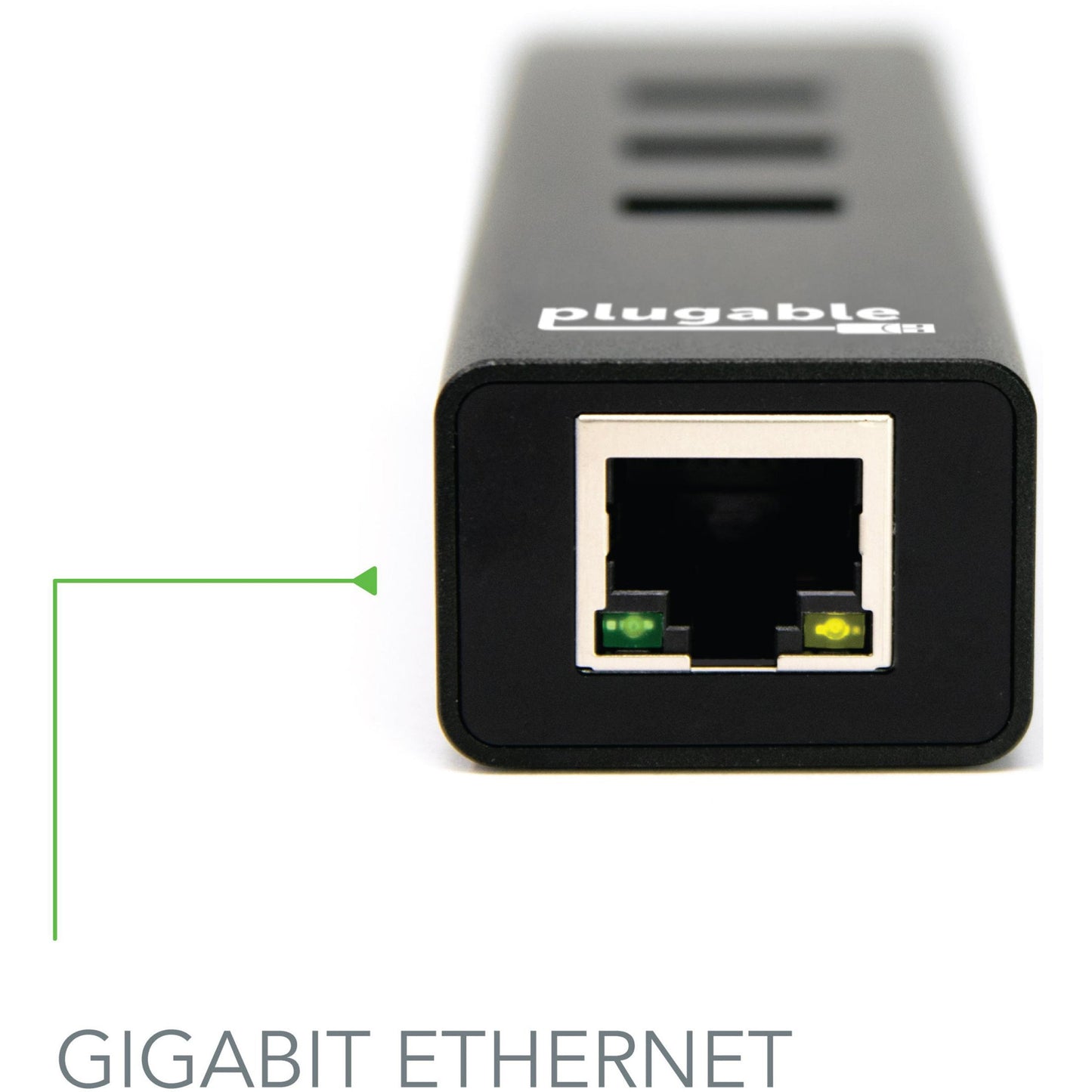 Plugable USB Hub with Ethernet 3 Port USB 3.0 Bus Powered Hub with Gigabit Ethernet