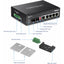 TRENDnet 6-Port Hardened Industrial Gigabit DIN-Rail Switch 12 Gbps Switching Capacity IP30 Rated Metal Housing -40 to 75 ÂºC (-40 to 167 ÂºF)DIN-Rail & Wall Mounts Included Lifetime Protection Black TI-G62
