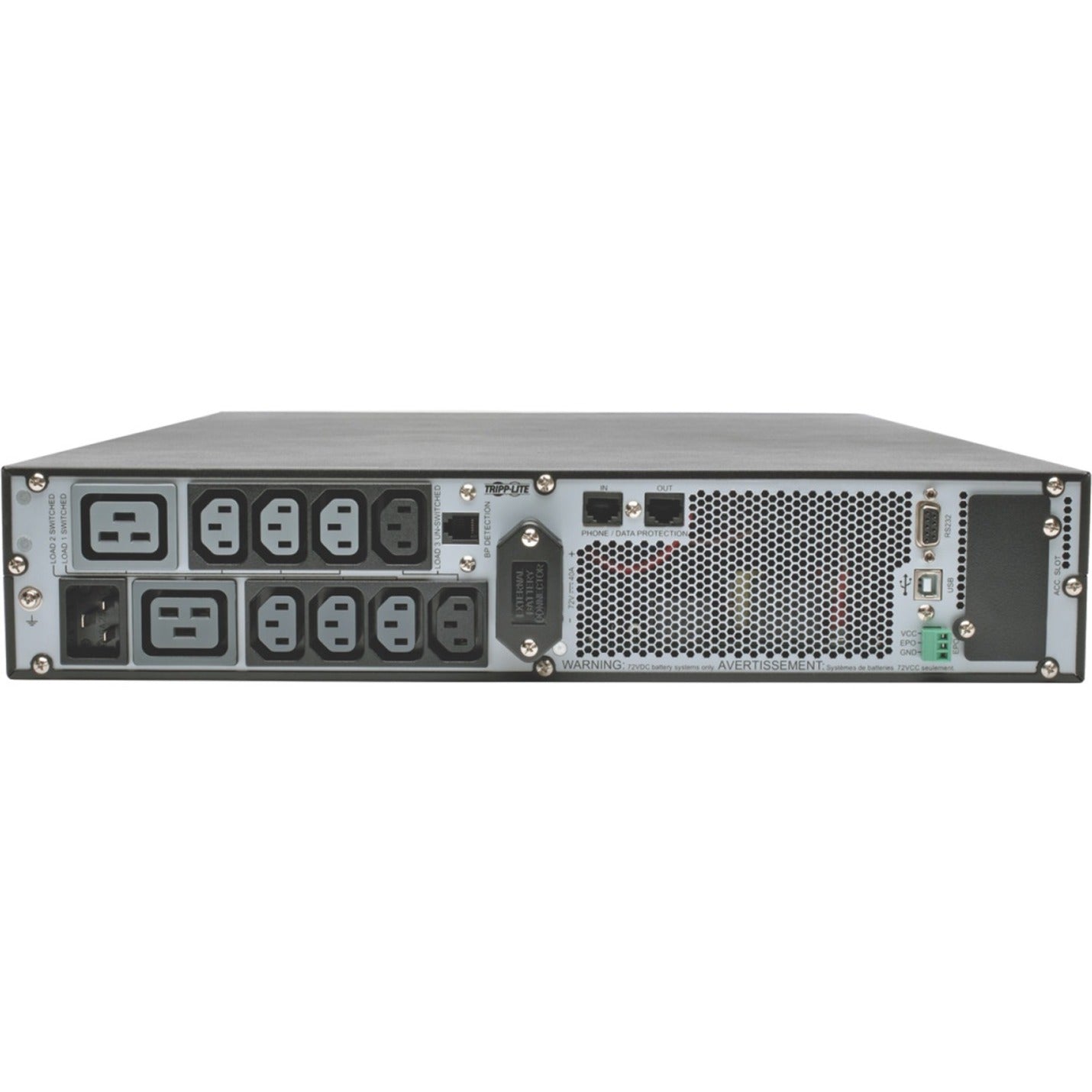 Tripp Lite SmartOnline 208/230V 3000VA 2.7kW Double-Conversion UPS 10 Outlets Extended Run Card Slot LCD USB DB9 2U