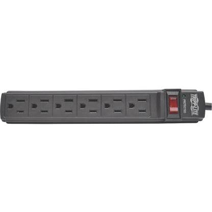 Tripp Lite Power Strip 6-Outlet 5-15R AC 6ft Cord 5-15P Black Housing 120V