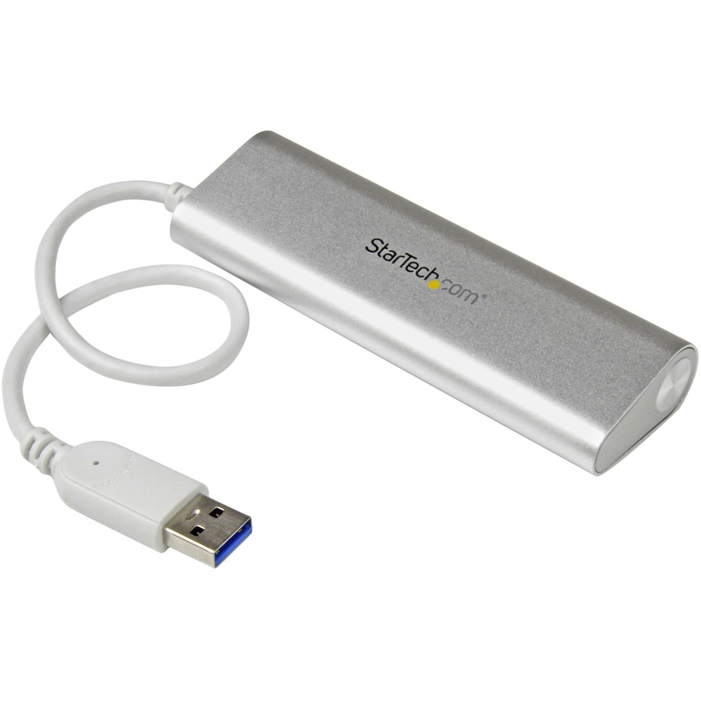 StarTech.com 4 Port Portable USB 3.0 Hub with Built-in Cable - 5Gbps - Aluminum and Compact USB Hub