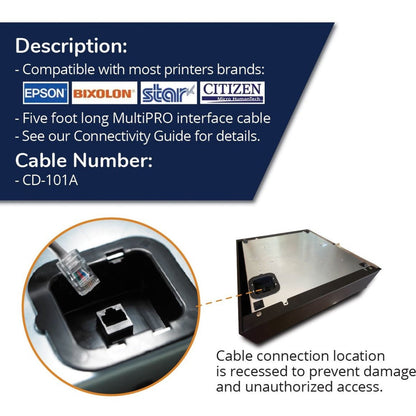 APG Cash Drawer RJ-12/RJ-45 Data Transfer Cable: CD-101A