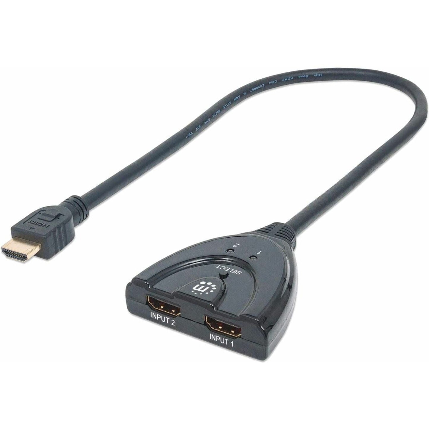 Manhattan 2-Port HDMI Switch HDMI 1.3 2-Port Integrated Cable