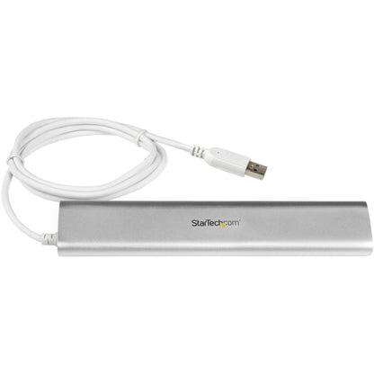 StarTech.com 7 Port Compact USB 3.0 Hub with Built-in Cable - 5Gbps - Aluminum USB Hub - Silver