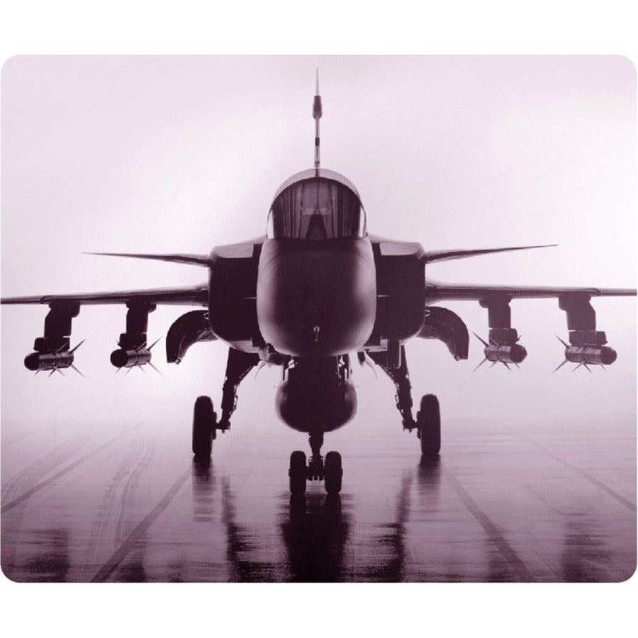 OTM Rugged Prints Black Mouse Pad Airplane