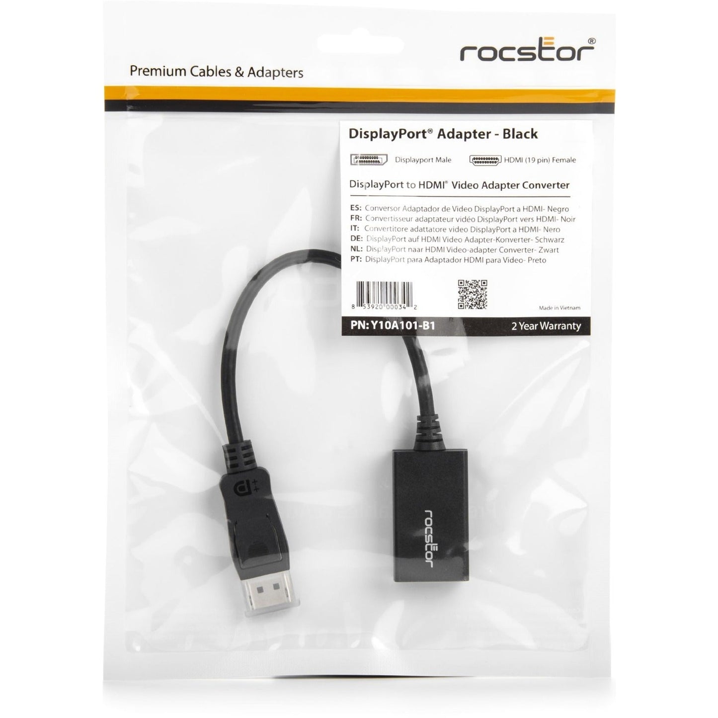 Rocstor DisplayPort (male) to HDMI (female) Adapter Converter