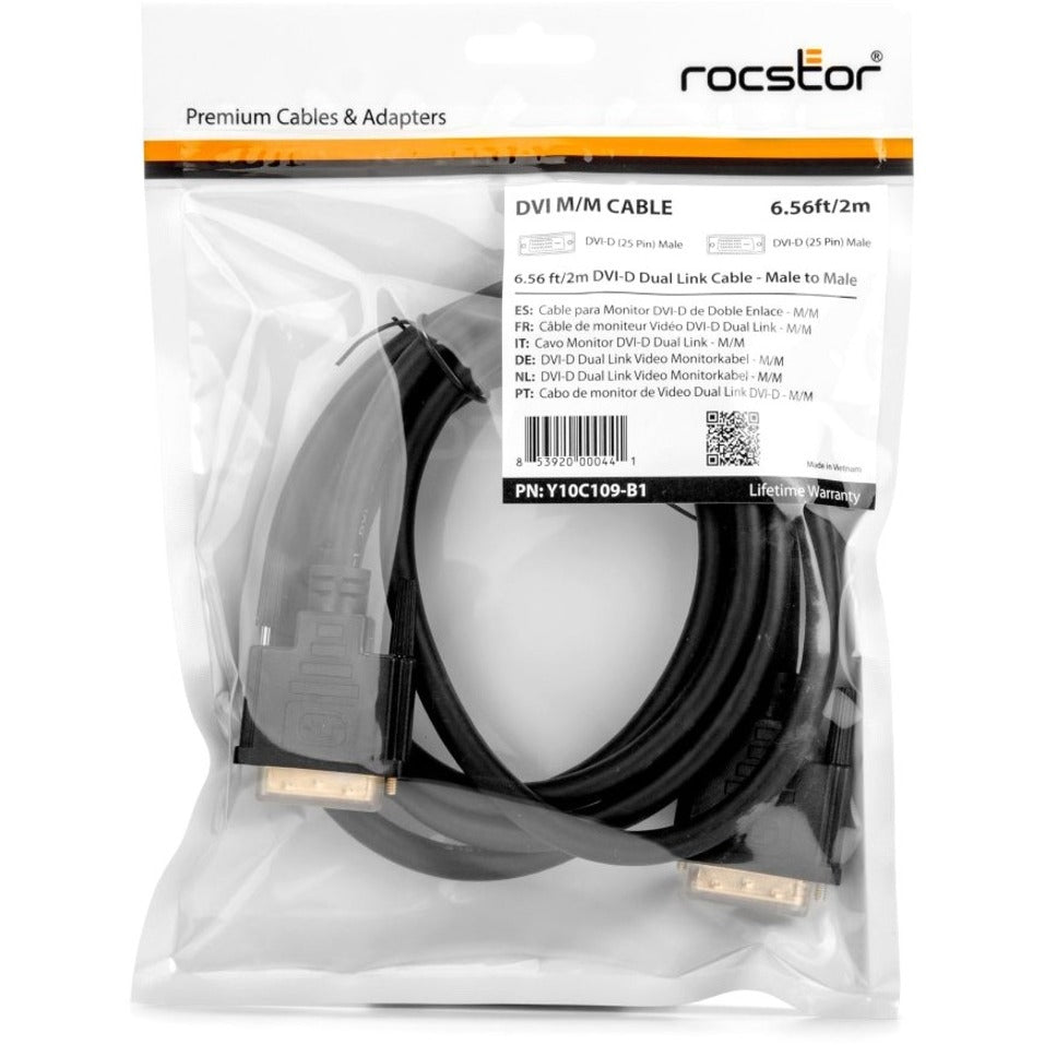 Rocstor DVI-D Dual Link Display Cable (m/m) Black