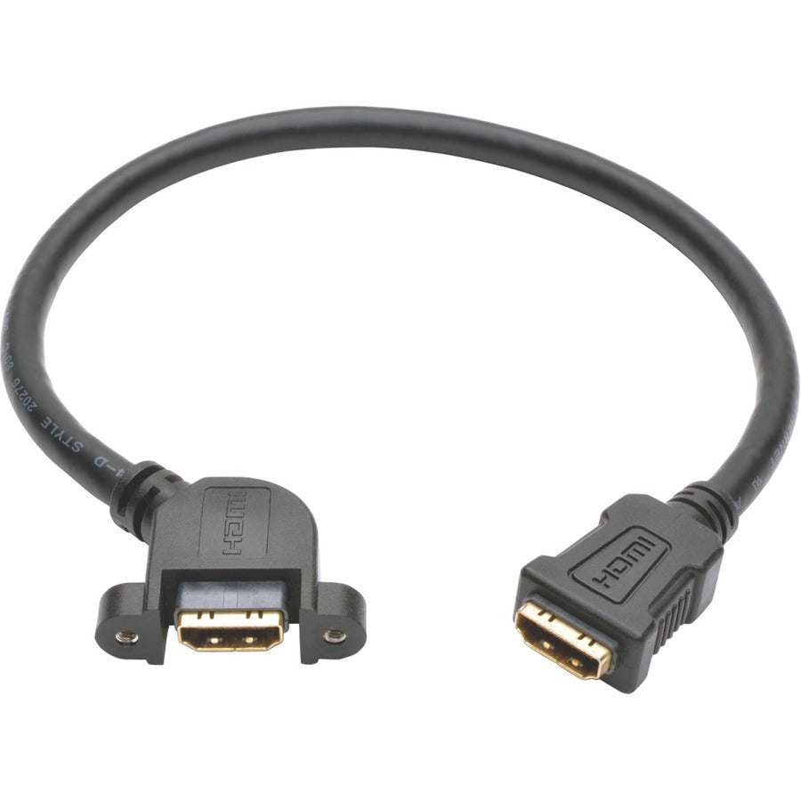 Tripp Lite High-Speed HDMI Cable with Ethernet Digital Video with Audio (F/F) Panel Mount 1 ft. (0.31 m)