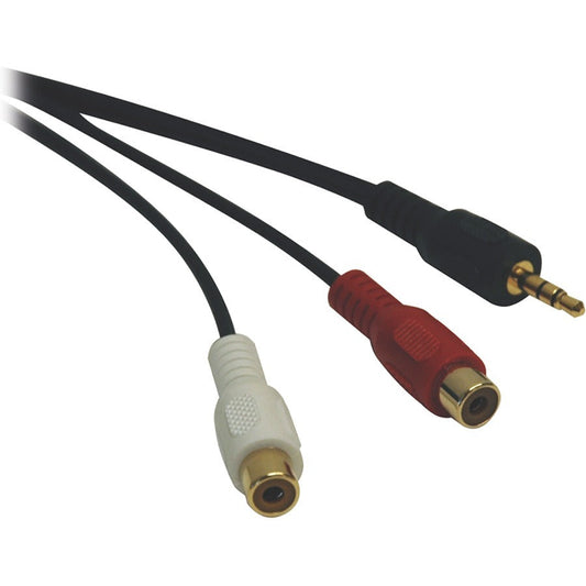 Tripp Lite 3.5 mm Mini Stereo to RCA Audio Y Splitter Adapter Cable (M/2xF) 6 in. (15.2 cm)