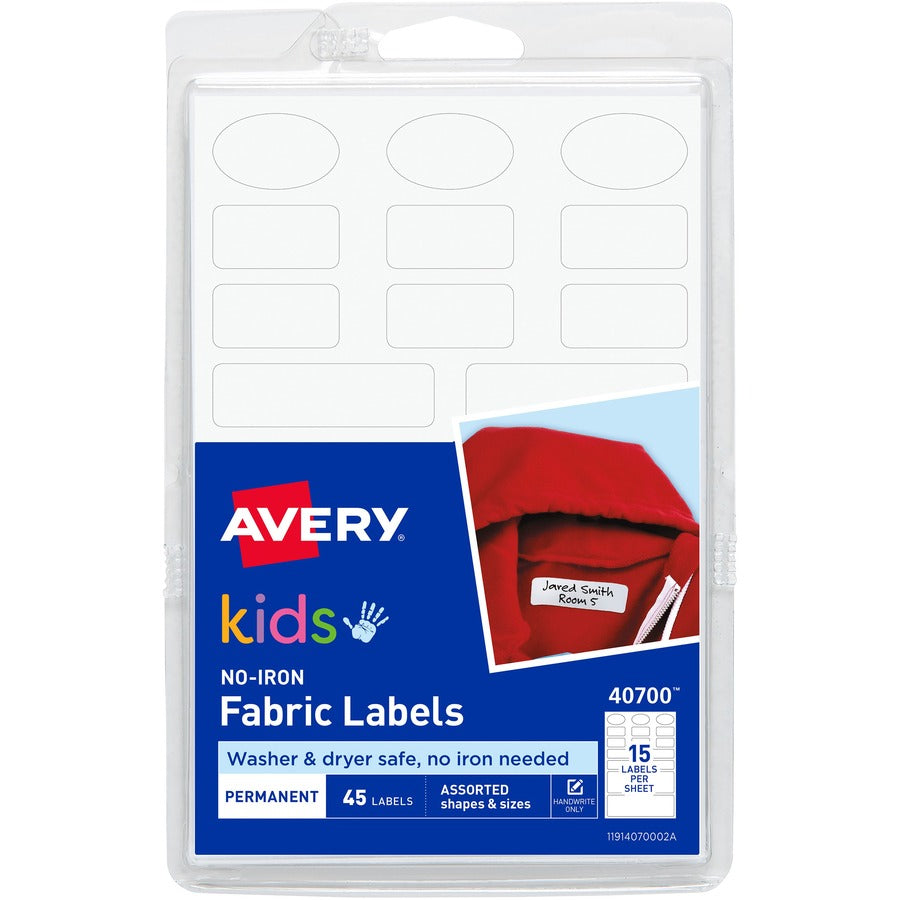 Avery&reg; No-Iron Clothing Labels - Assorted Shapes & Sizes