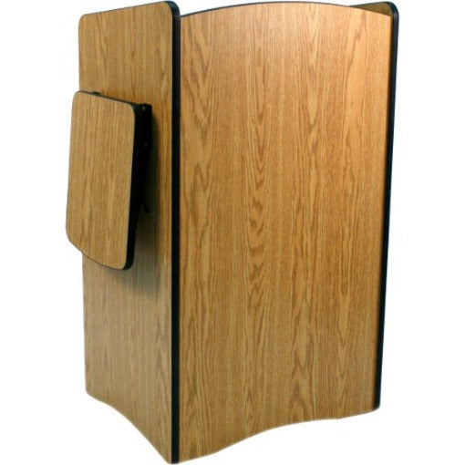 AmpliVox Mobile Multimedia Presentation Lectern with Oak Finish