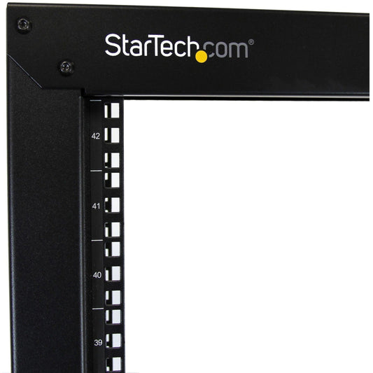 StarTech.com 2-Post 42U Mobile Open Frame Server Rack Two Post 19in Network Rack with Casters Rolling Open Rack for AV/Data/IT Equipment