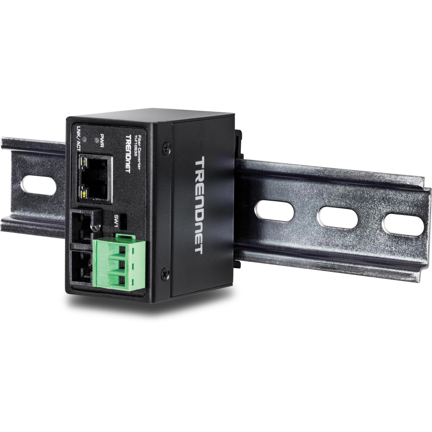 TRENDnet Hardened Industrial 100Base-FX Single-Mode SC Fiber Converter; (30 km; 18.6 Miles); IP40 Rated Housing; TI-F10S30