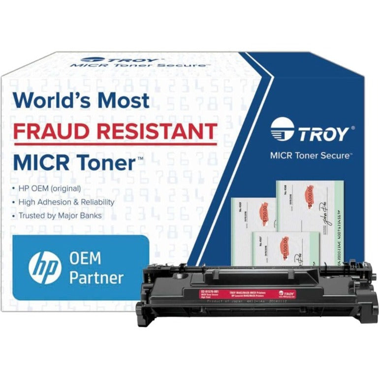 Troy Toner Secure Original MICR High Yield Laser Toner Cartridge - Alternative for Troy HP CF226X - Black - 1 Pack