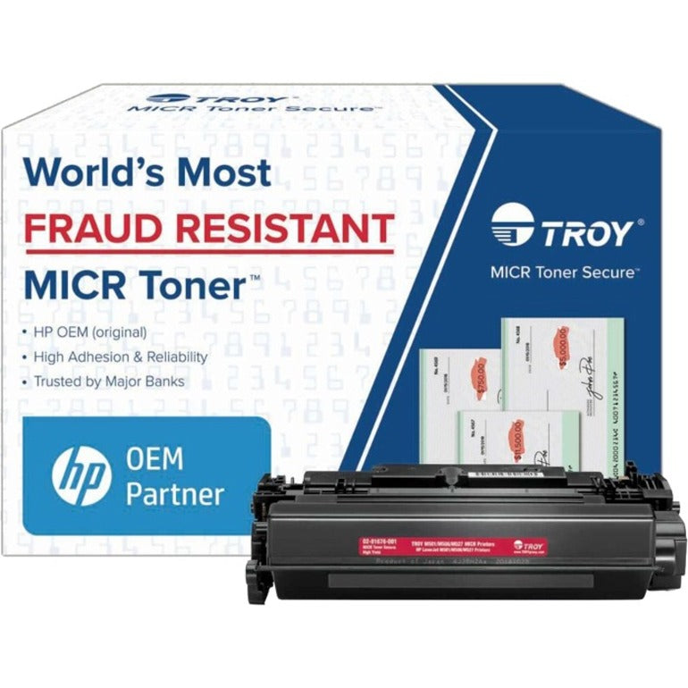 Troy Toner Secure Original MICR High Yield Laser Toner Cartridge - Alternative for Troy HP CF287X - Black - 1 Pack