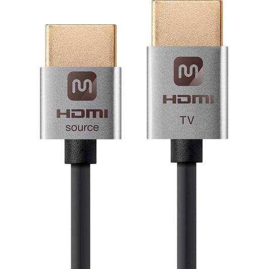 Monoprice Ultra Slim 18Gbps Active High Speed HDMI Cable 3ft Silver