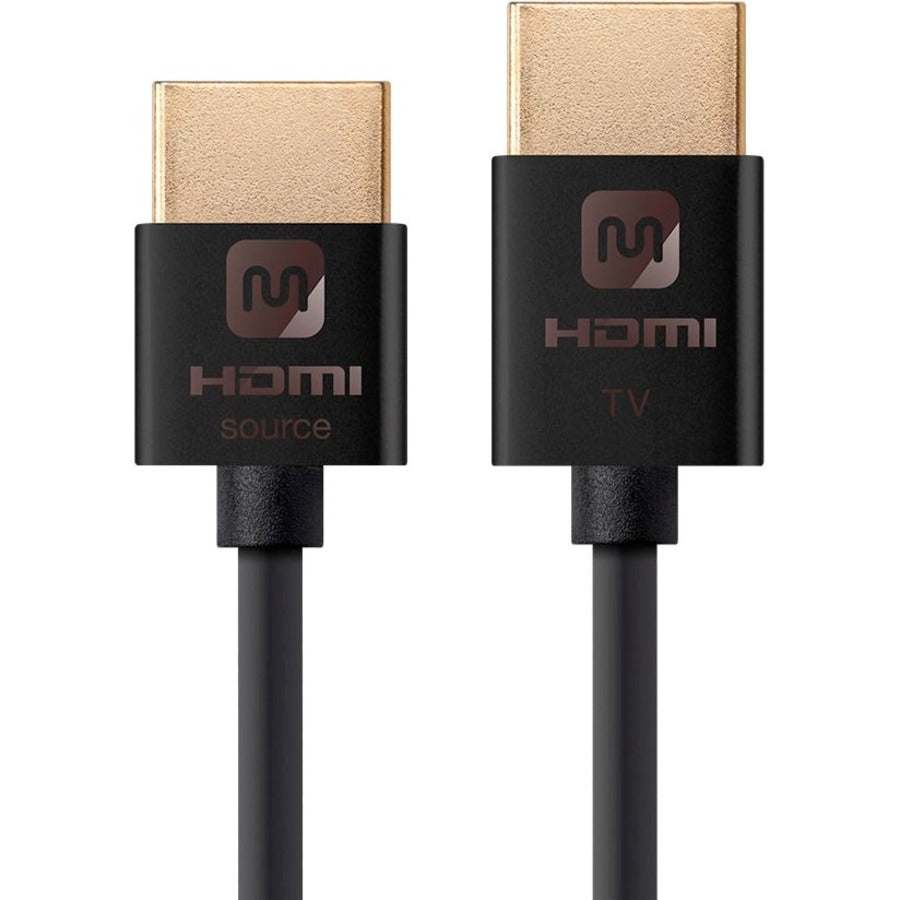 Monoprice Ultra Slim 18Gbps Active High Speed HDMI Cable 10ft Black