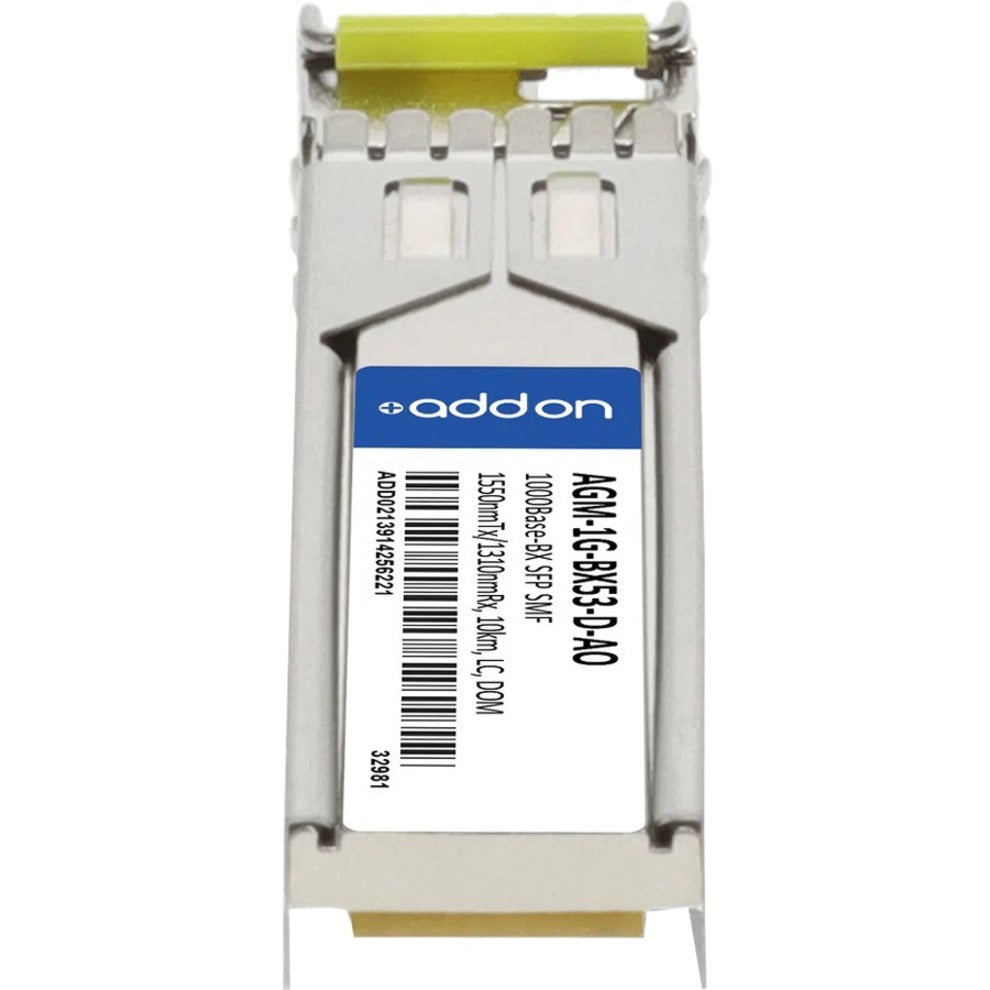 AddOn Netgear AGM-1G-BX53-D Compatible TAA Compliant 1000Base-BX SFP Transceiver (SMF 1550nmTx/1310nmRx 10km LC DOM)