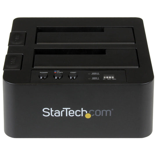 StarTech.com Standalone Hard Drive Duplicator External Dual Bay HDD/SSD Cloner/Copier USB 3.1 to SATA Drive Docking Station Disk Cloner