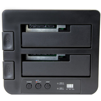 StarTech.com Standalone Hard Drive Duplicator External Dual Bay HDD/SSD Cloner/Copier USB 3.1 to SATA Drive Docking Station Disk Cloner