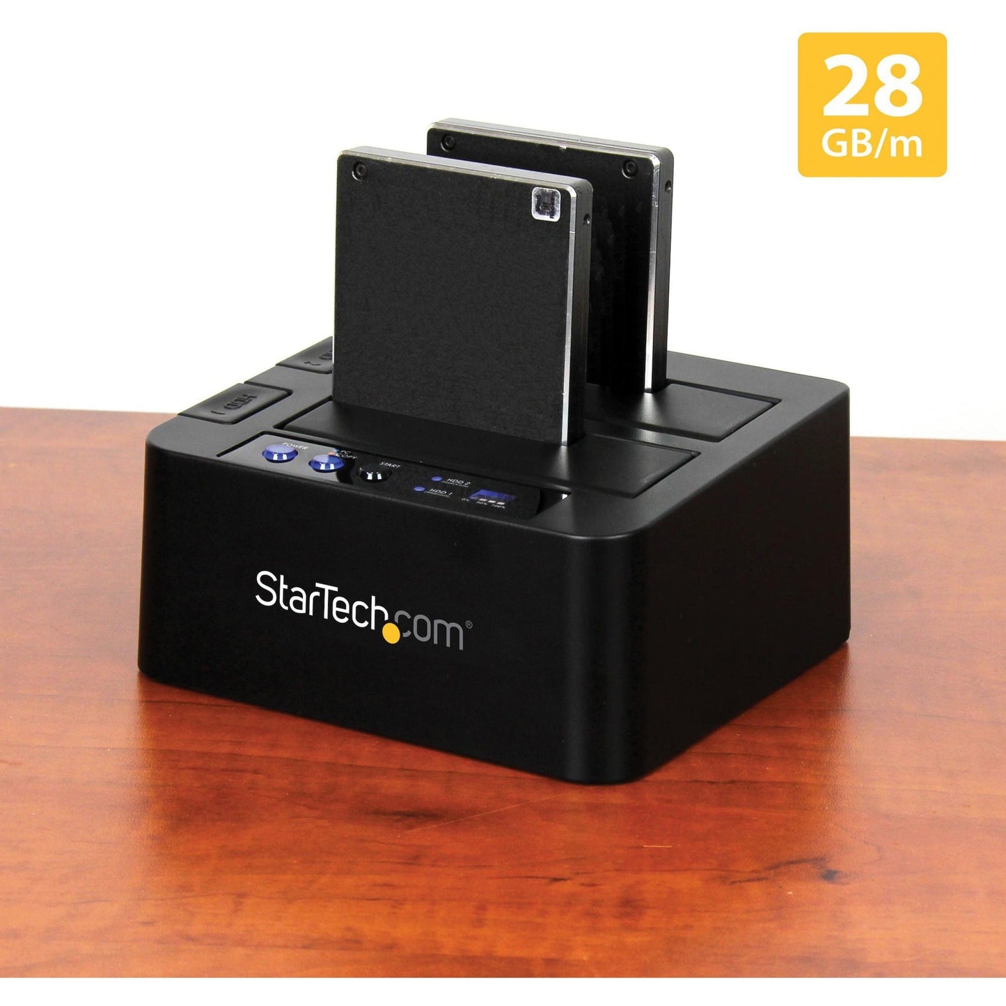 StarTech.com Standalone Hard Drive Duplicator External Dual Bay HDD/SSD Cloner/Copier USB 3.1 to SATA Drive Docking Station Disk Cloner