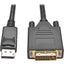 Tripp Lite DisplayPort 1.2 to DVI Active Adapter Cable (DP with Latches to DVI-D Dual Link M/M) 3 ft. (0.9 m)