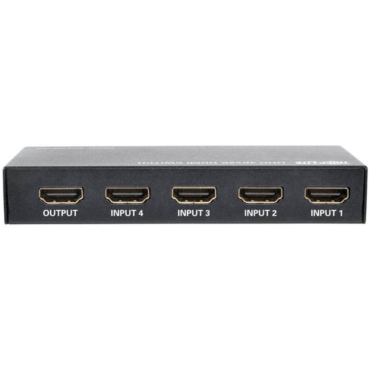 Tripp Lite 4-Port HDMI Switch with Remote Control 4K 60 Hz UHD 4:4:4 HDR 3D