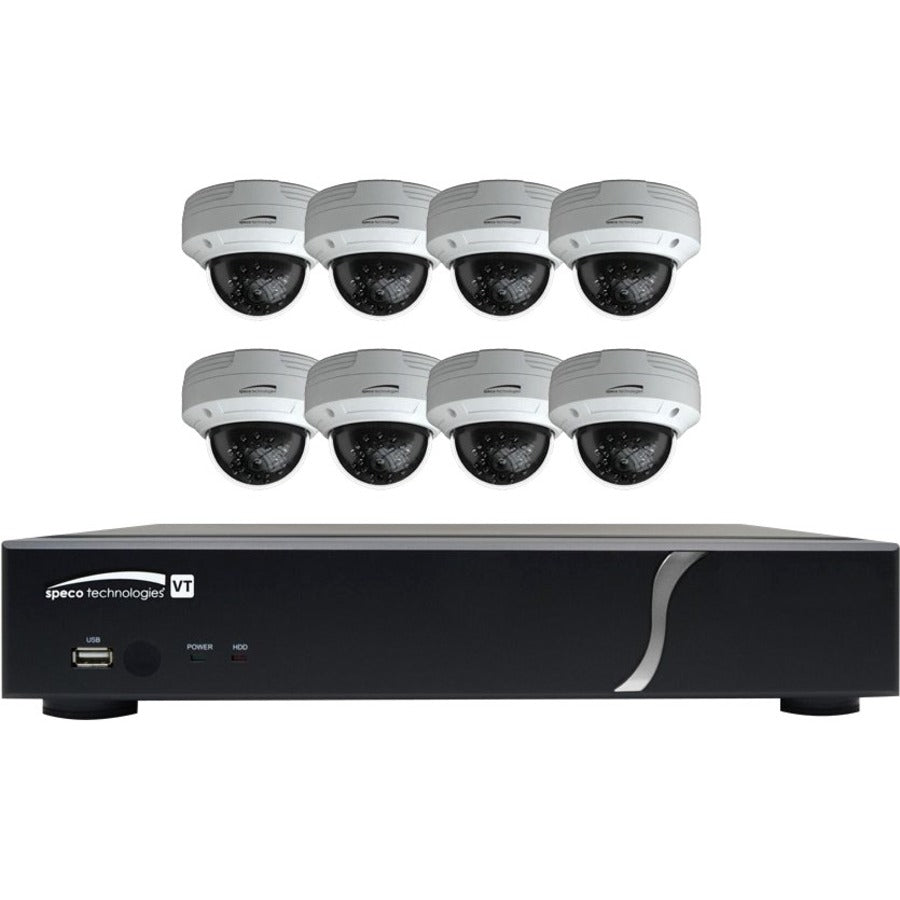 Speco 8 Channel HD-TVI 1080p DVR 2TB 8 HD-TVI 1080p Outdoor IR Dome Cameras - 2 TB HDD