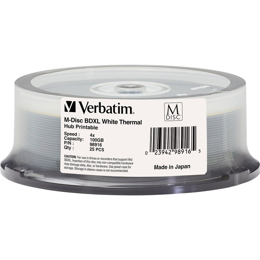 25PK M-DISC BDXL 4X 100GB WHITE
