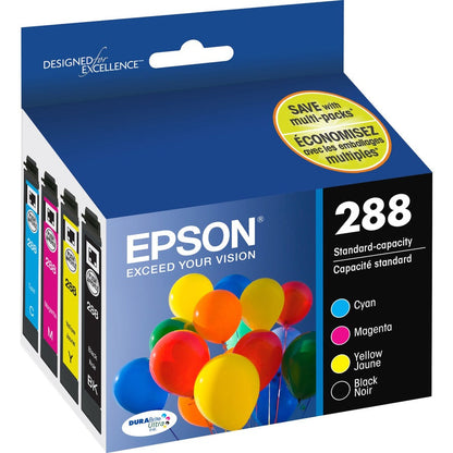 Epson DURABrite Ultra 288 Original Standard Yield Inkjet Ink Cartridge - Pigment Black Pigment Cyan Pigment Magenta Pigment Yellow - 4 / Pack