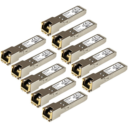 StarTech.com Cisco GLC-T Compatible SFP Module 10 Pack - 1000BASE-T - 1GE Gigabit Ethernet SFP SFP to RJ45 Cat6/Cat5e Transceiver - 100m