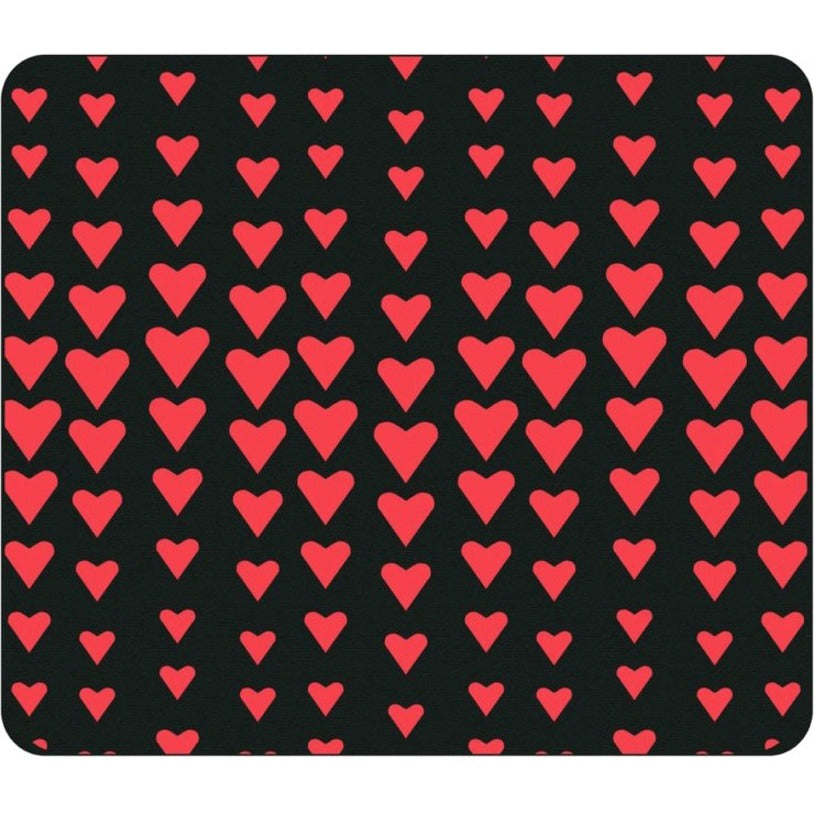 OTM Classic Prints Black Mouse Pad Falling Red Hearts