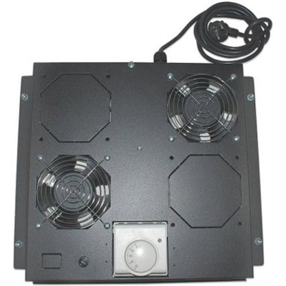 Intellinet 2-Fan Ventilation Unit for 19" Racks Roof Mount with Thermostat Black (with Euro 2-pin plug)