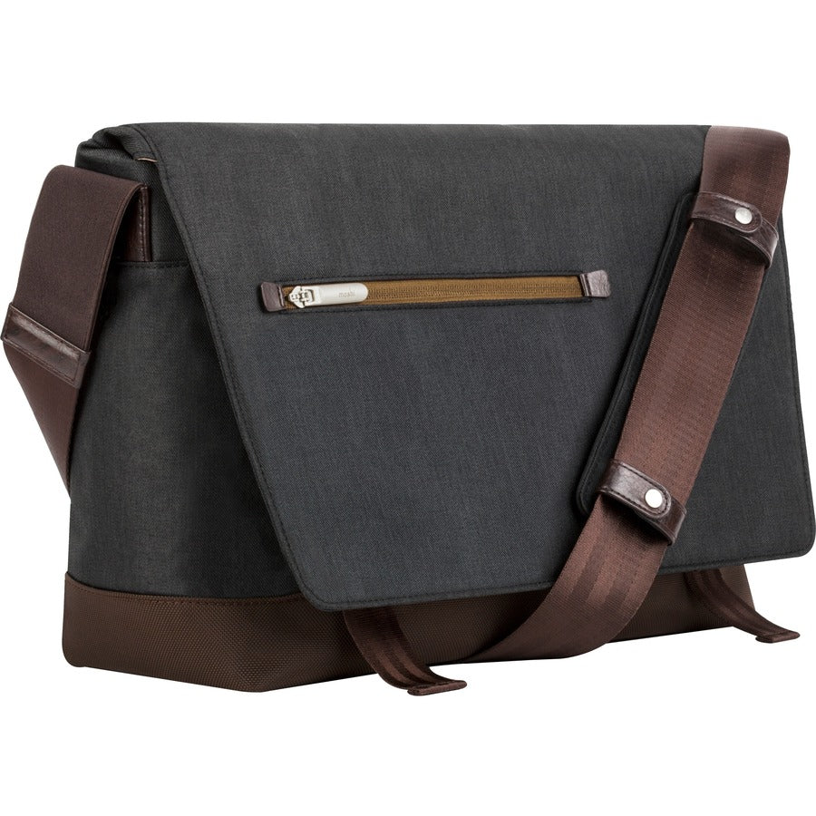 Moshi Aerio Laptop Messenger Bag - Charcoal Black for 15" Laptops Padded Compartments Shoulder Strap with ViscoStrap&trade;