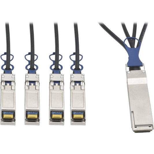 Tripp Lite QSFP+ to 10 GbE SFP+ Passive DAC Breakout Cable (M/M) QSFP+ to (x4) SFP+ Compatible to Cisco QSFP-4SFP10G-CU1M 1M (3.28 ft.)