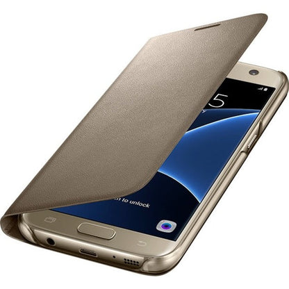 Samsung View Cover Carrying Case (Folio) Smartphone - Gold