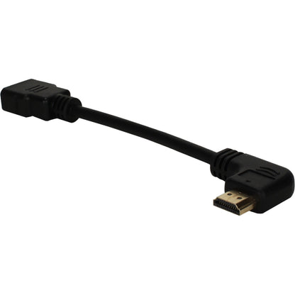 QVS 0.5ft Left-Angle High Speed HDMI Male to Female UltraHD 4K Flex Adaptor