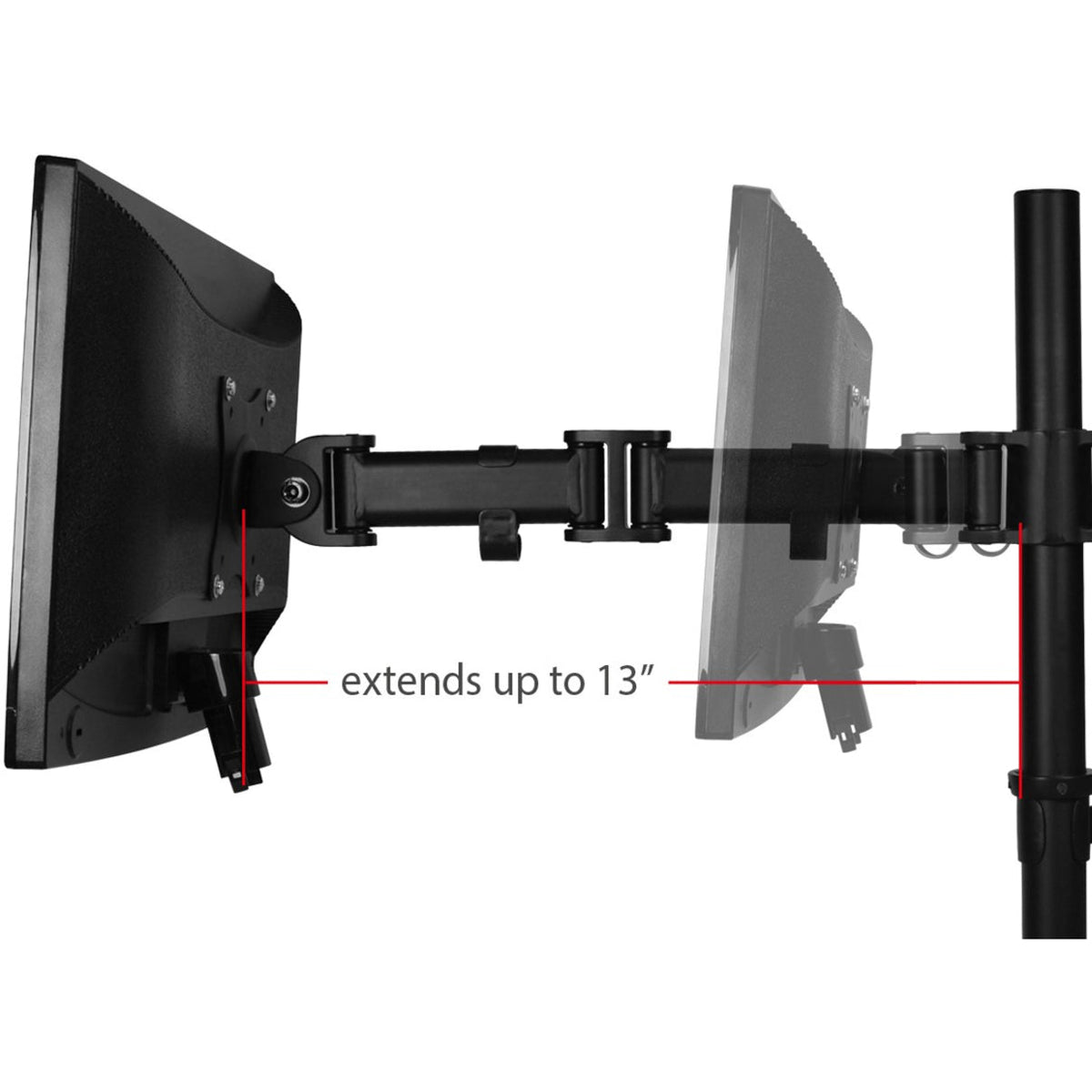 SIIG Articulated Freestanding Dual Monitor Desk Stand - 13"-27"