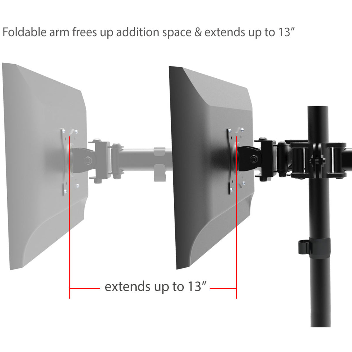 SIIG Articulated Freestanding Dual Monitor Desk Stand - 13"-27"